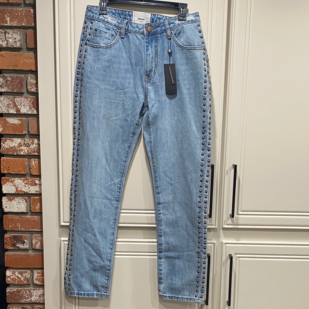 NEW oneteaspoon high waisted studded jeans 29
